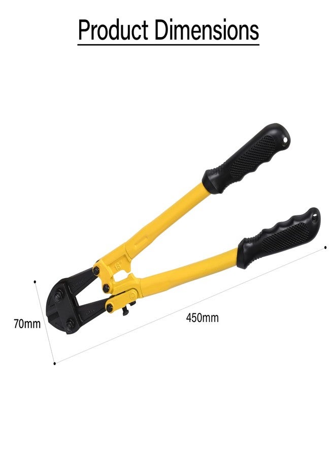 ديلي قاطع براغي ديلي DL2618 مقاس 18 بوصة، أداة قطع براغي شديدة التحمل مصنوعة من فولاذ الكروم والموليبدينوم، مزودة بغطاء عازل سميك من مادة PVC، سهلة الضبط، حافة قطع مطروقة ومقساة ومُعالجة حرارياً - Image 2